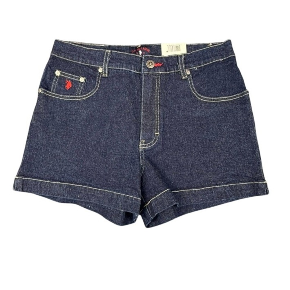 VTG US Polo Assn Jeans Co Womens Dark Wash High Rise Denim Shorts Size 11/12 NWT
